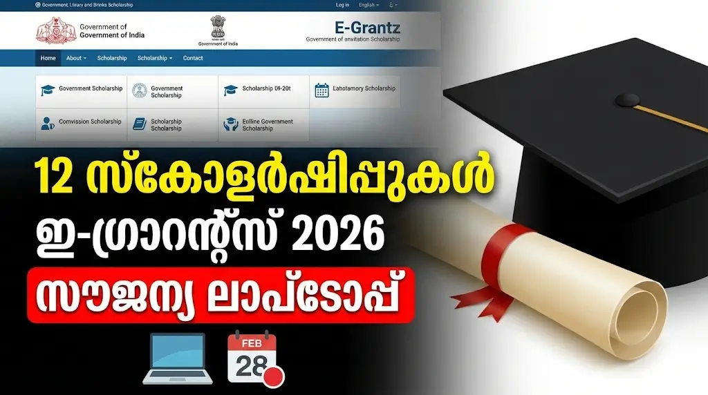 E-Grantz Kerala Scholarship 2026 Laptop Scheme Notification