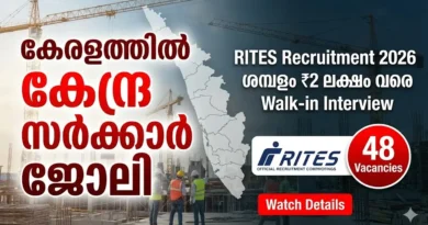 RITES Recruitment 2026 Notification for Kerala Project Sites.