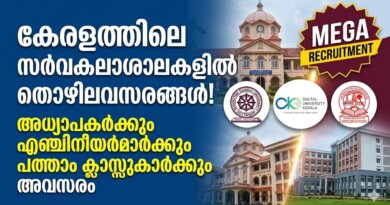 Kerala Universities Job Vacancies 2026 notification for MG Digital KVASU CUSAT KAU Kerala KUFOS Calicut