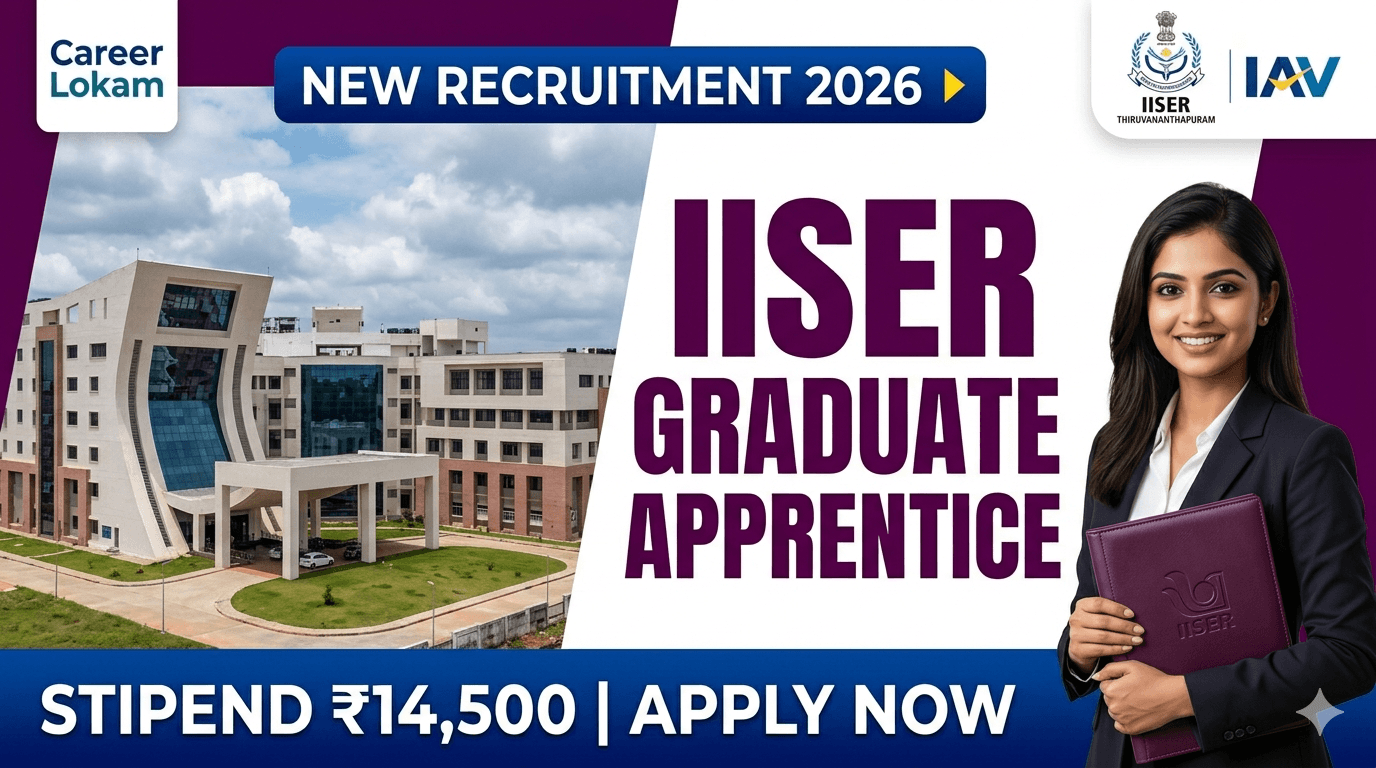 IISER Thiruvananthapuram Recruitment 2026 | ഐസറിൽ ഗ്രാജുവേറ്റ് അപ്രന്റീസ് അവസരം; ഇപ്പോൾ അപേക്ഷിക്കാം!