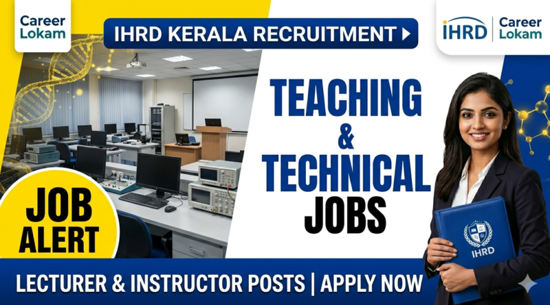 IHRD Technical Higher Secondary School Recruitment 2026