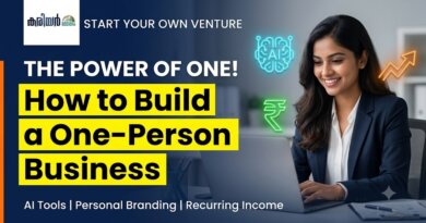 Solopreneur working on a laptop representing one person business ventures in India using AI tools